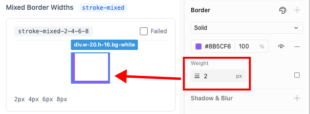 Mixed border widths don't expand when detected