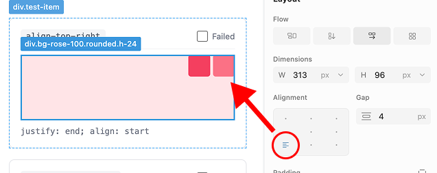 Wrong alignment detected - align top right